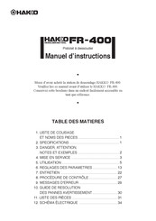 Hakko FR-400 Manuel D'instructions