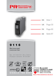 PR electronics 9116 Mode D'emploi