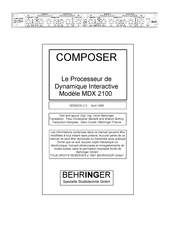 Behringer Composer MDX 2100 Mode D'emploi