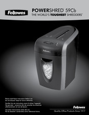 Fellowes POWERSHRED 59Cb Mode D'emploi