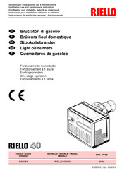 Riello 40 F20 Instructions Pour Installation, Utilisation Et Entretien