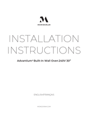 Monogram Advantium ZSB9231NSS Instructions D'installation