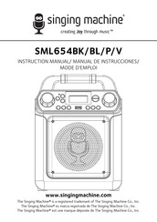 Singing Machine SML654BK Mode D'emploi