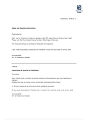 Husqvarna 967 85 78-01 Prescriptions De Sécurité Et Instructions Pour L'opérateur