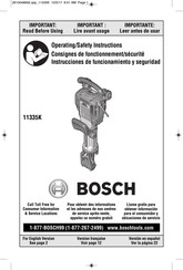 Bosch 11335K Consignes De Fonctionnement/Sécurité