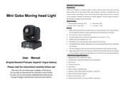 RIUKOE Mini Gobo Moving head Light Mode D'emploi