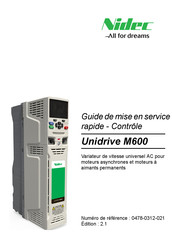Nidec Unidrive M600 Guide De Mise En Service Rapide