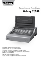 Fellowes Galaxy e 500 Mode D'emploi