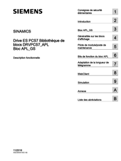 Siemens Sinamics Mode D'emploi