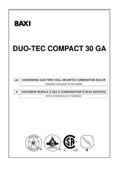 Baxi DUO-TEC COMPACT 30 GA Notice D'installation Pour L'installateur