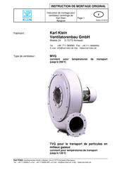 Karl Klein MVG Serie Instructions De Montage