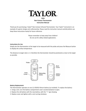 Taylor 9526 Manuel D'instructions