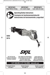 Skil 9216 Consignes De Fonctionnement/Sécurité