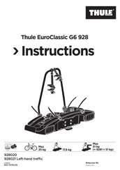 Thule EuroClassic G6 928 Mode D'emploi