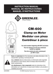 Greenlee CM-600 Manuel D'instructions