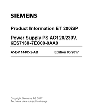 Siemens 6ES7138-7EC00-0AA0 Mode D'emploi