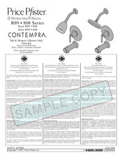 Black & Decker Price Pfister Contempra R89-808 Serie Instructions De Montage
