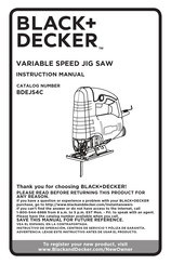Black & Decker BDEJS4C Manuel D'instructions