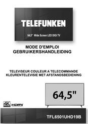 Telefunken TFL6501UHD19B Mode D'emploi