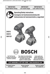 Bosch IWH181 Consignes De Fonctionnement/Sécurité