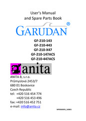 Anita Garudan GF-210-443 Mode D'emploi Et Liste Des Pièces