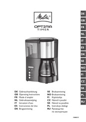 Melitta OPTIMA TIMER Mode D'emploi
