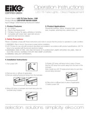 Eiko LED T8 Tube Série Instructions D'utilisation
