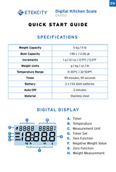 Etekcity EK4150 Guide De Démarrage Rapide