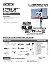 Lifetime POWER LIFT 78888 Instructions D'assemblage