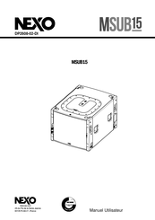 Nexo MSUB15 Manuel Utilisateur