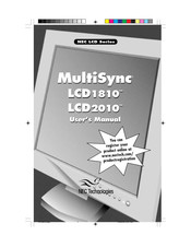 NEC MultiSync LCD1810 Mode D'emploi