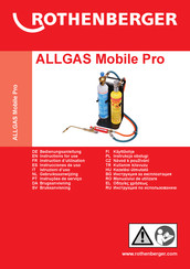 Rothenberger ALLGAS Mobile Pro Instructions D'utilisation