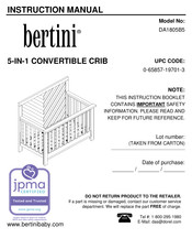 Bertini DA1805B5 Manuel D'instructions