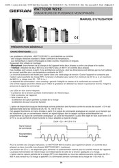 gefran WATTCOR W212 Manuel D'utilisation