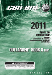 Can-Am OUTLANDER 800R X mr 2011 Guide Du Conducteur