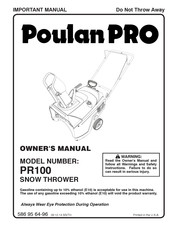 Poulan Pro PR100 Manuel D'utilisation