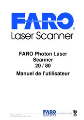 Faro Photon Laser Scanner 20 Manuel De L'utilisateur