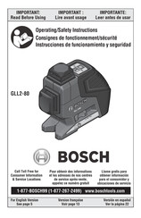 Bosch GLL2-80 Consignes De Fonctionnement/Sécurité