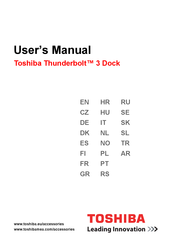 Toshiba Thunderbolt 3 Dock Manuel De L'utilisateur