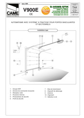 CAME VER V900E Mode D'emploi