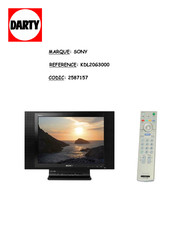 Sony BRAVIA KDL-20G3000 Mode D'emploi