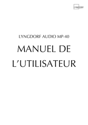 Lyngdorf Audio MP-40 Manuel De L'utilisateur