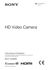 Sony Exmor R MCC-1000MD Instructions D'utilisation