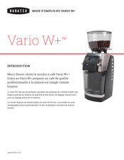 Baratza Vario W+ Mode D'emploi