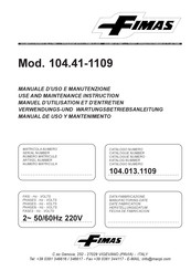 Fimas 104.41-1109 Manuel D'utilisation Et D'entretien