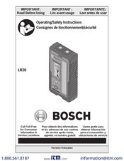 Bosch LR20 Consignes De Fonctionnement/Sécurité