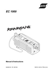 ESAB Renegade EC 1000 Manuel D'instructions