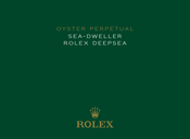 ROLEX OYSTER PERPETUAL SEA-DWELLER DEEPSEA Mode D'emploi