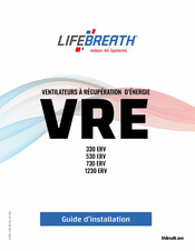 Lifebreath VRE 1230 ERV Guide D'installation
