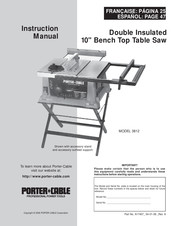 Porter Cable 3812 Manuel D'instructions